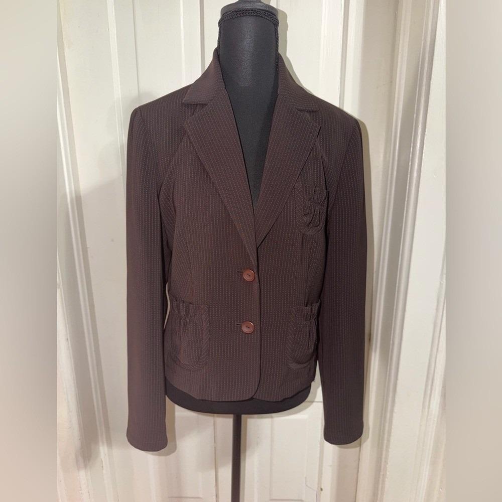 vintage Women's size 8 blazer Larry Levine Chocolate Brown Women's professional